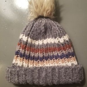 Lucky Brand Chunky Knit Pom Beanie